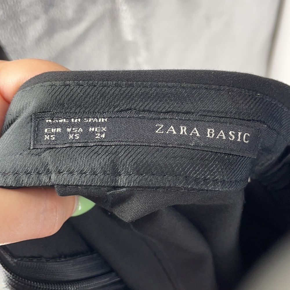 Zara Basic Black Asymmetrical Overlap Skort - image 6